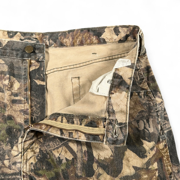 Vintage Wrangler Pants Mens 36x30 Brown Camo Hunting Double Knee Mossy Oak Y2K - Picture 4 of 11